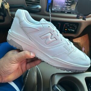 New Balance 550 All-White Leather Sneakers